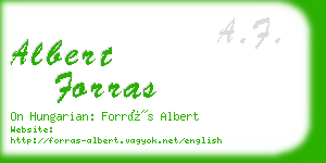 albert forras business card